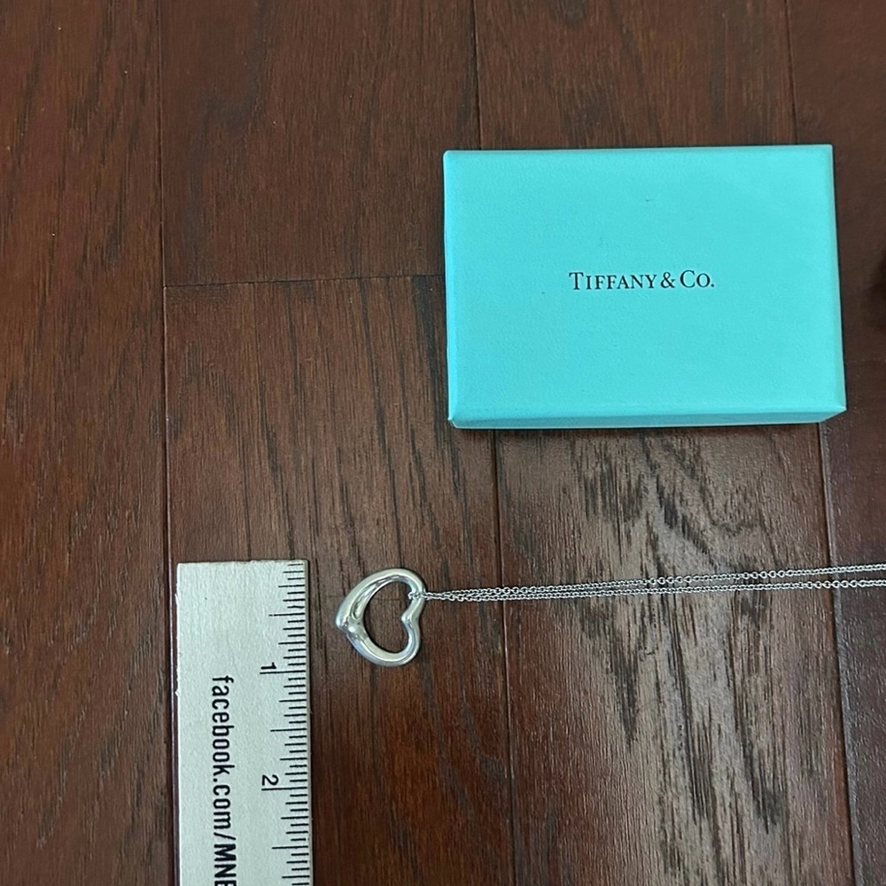 Auth Tiffany & Co. Elsa Peretti Open Heart Necklace SV925 excellent 7 g big sz - Picture 12 of 13